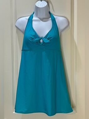 SPANX Love Your Assets Turquoise Halter Swimsuit One Piece L